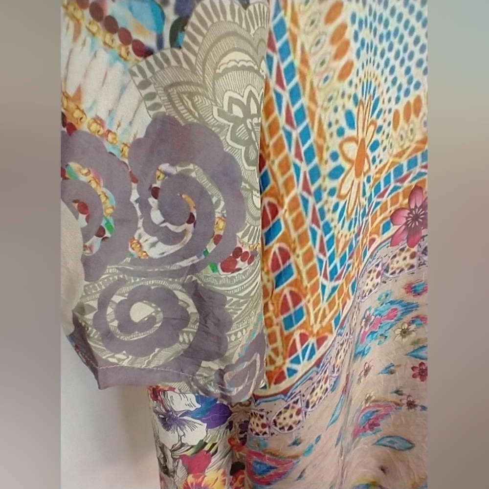JOHNNY WAS FLORAL RAYON BLOUSE - Picture 9 of 10